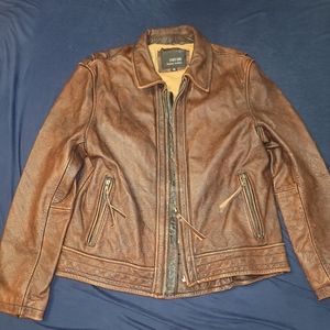 Brown leather jacket